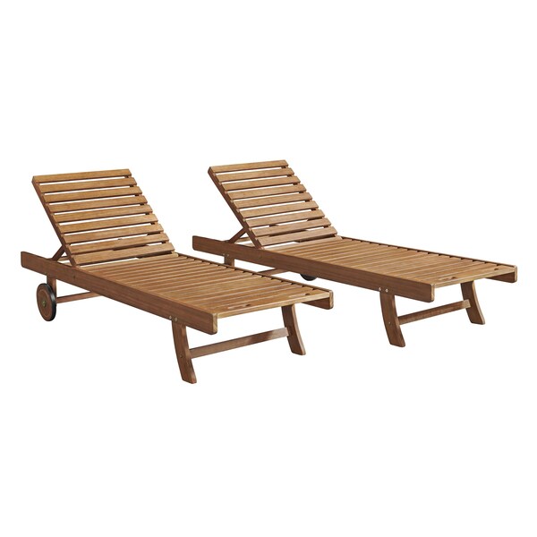 Alaterre Furniture Caspian Eucalyptus Wood Outdoor Lounge Chair, Set of 2 ANCP022EBO - main